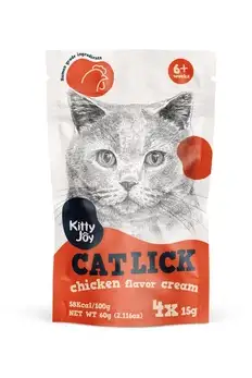 KITTY JOY лакомство для кошек, крем-пюре с курицей